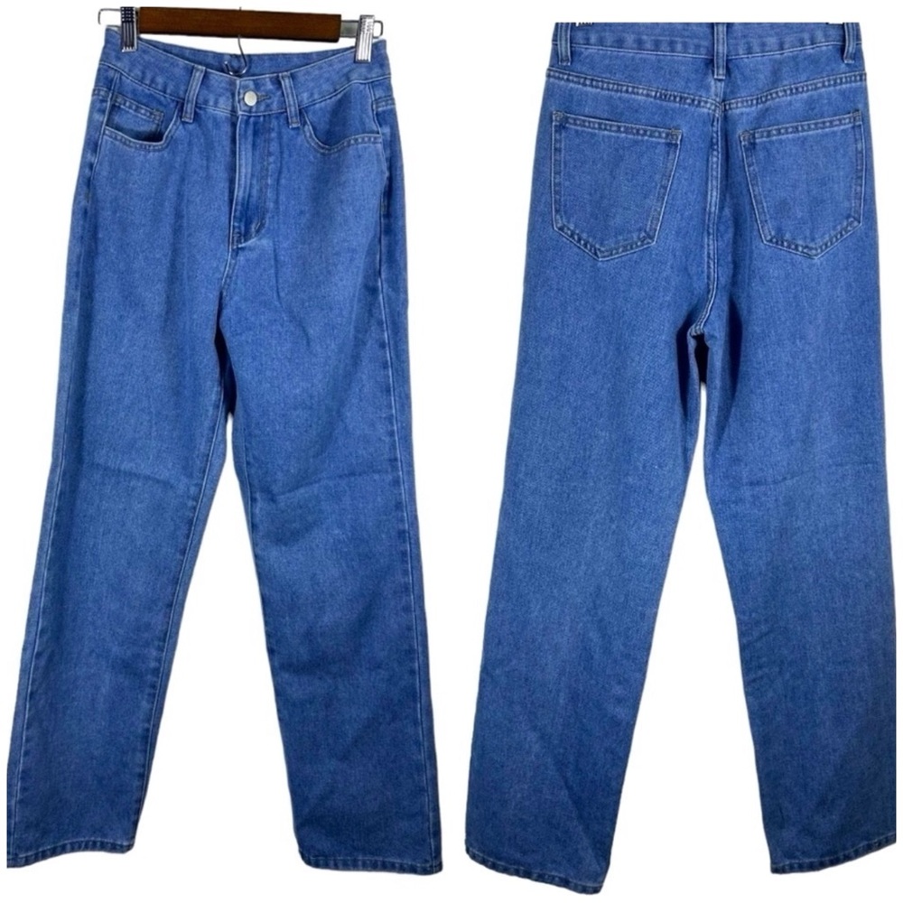NVFelix High Waisted Wide leg Straight Jeans Women's Size Small-27 Minimalist